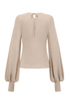 SWAYING/KNIT profile cuffed long-sleeved slim fit pullover SW24RE1T09 Almond PS11